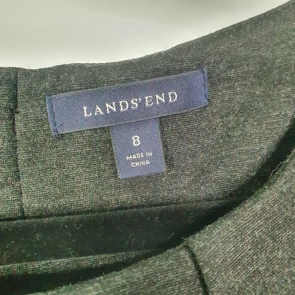 Lands End Sleeveless Ponte Knit Dress Career Size 8 Heathered Dark Gray - Picture 3 of 4